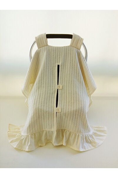 Wenaris Cream Pique Frilly Stroller Cover