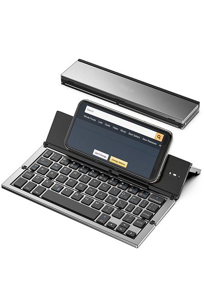 VENTLEX Tastatura Pliabila Super Slim, Portabila Cu Suport Pentru Tablete Si Telefoane, Bluetooth
