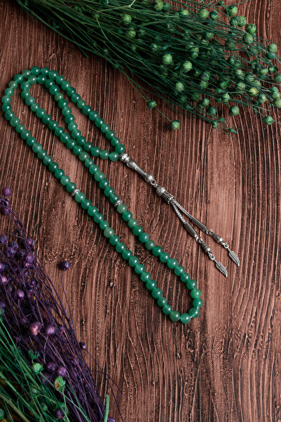 Alp Doğal Taş Orijinal Sertifikalı Aventurin Doğal Taş 9' luk Tespih (6 mm)