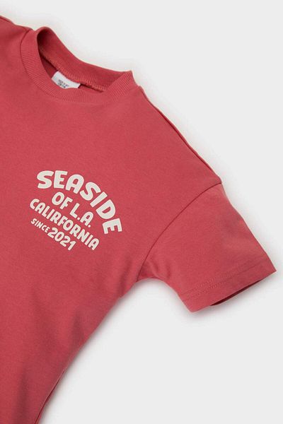 DeFacto Baby Boy Regular Fit Slogan Patterned Short Sleeve T-Shirt D7910A525Sm