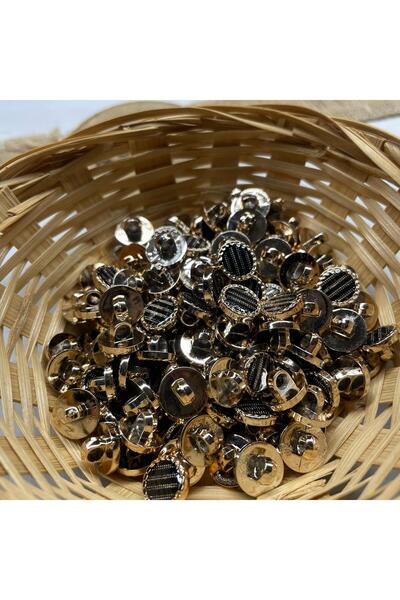 Bukle İplik Altın Renk Çerçeve Detaylı Papyon Desenli Alttan Dikişli Plastik ...