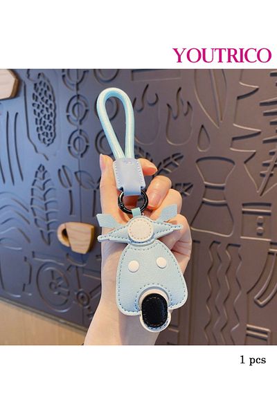Youtrico 1pcs Creative Leather Transportation-Themed Bag Charm , Leather Keychain