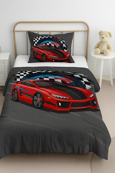 Bebişim Halı Red Trolley Single Pique & Bedspread
