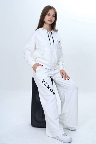 Asortix Girl's 100% Cotton Hooded Zippered 2 Thread Bottom & Top Tracksuit Set-309