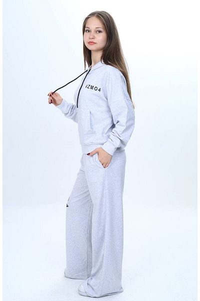 Asortix Girl's 100% Cotton Hooded Zippered 2 Thread Bottom & Top Tracksuit Set-309