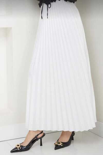 Mrs.idea Fusta musulmană lungă plisată subțire de damă