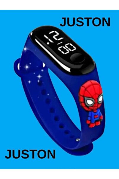 Genel Markalar Juston Örümcek Adam Figürlü Dijital Led Çocuk Saati Dokunmatik...