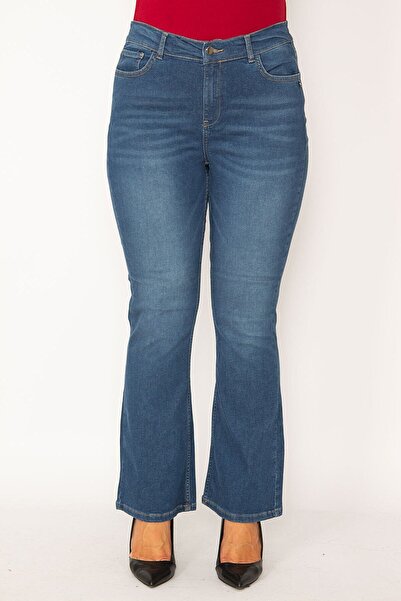 Şans Γυναικείο τζιν παντελόνι 65n34222 με φαρδύ πόδι, γυναικείο μπλε φαρδύ πόδι