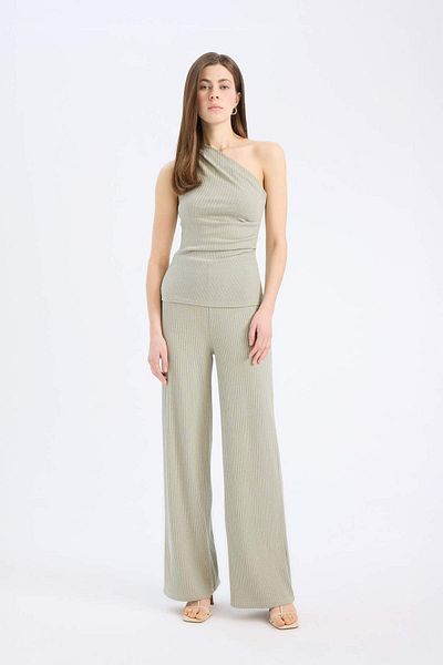 DeFacto Slim Fit Slim Fit Ribbed Camisole Basic Straight Trousers E5783Ax25Sp