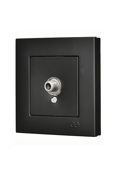Günsan Elektrik Günsan Eqona Metallic Black Single Satellite Socket with F Connector (Pass-Top)
