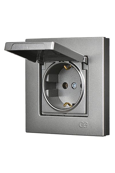 Günsan Elektrik Günsan Eqona Smoked Covered Grounded Socket
