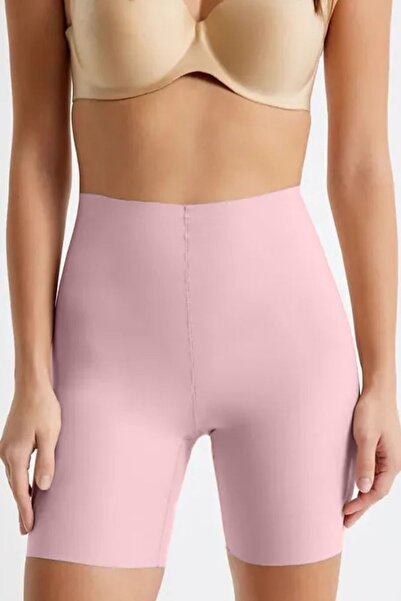 MİSTİRİK Anoky Model Esnek Hafif Sıkılaştırıcı Yüksek Bel Lazer Kesim Şort Korse Pudra Renk
