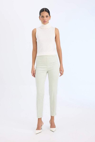 DeFacto Sigaret Satin Fabric Trousers Normal Waist Straight Leg J8743Az-Vision