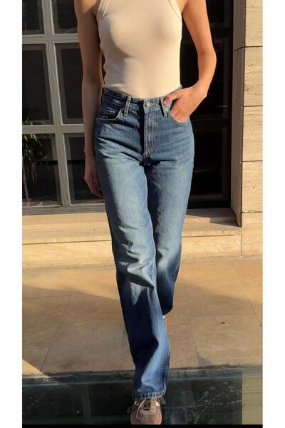 NİLİST Wide leg Bol Paça Kadın Lacivert Denim Jean Kot Pantolon