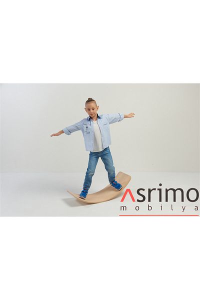 Asrimo mobilya Balance Board Balance Board Natural Wooden Toy - Yoga And Pilates