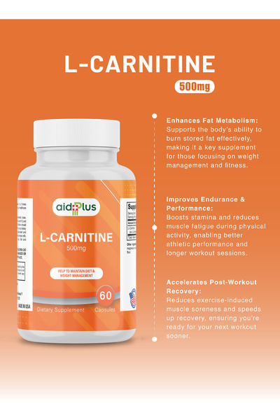 Aidplus L-Carnitine 500 Mg – 60 Capsules