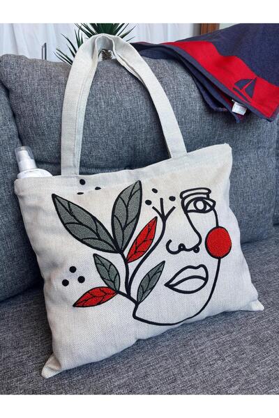 Mustgross Пляжна та повсякденна сумка з вишитим логотипом та блискавкою, 1 шт., 42х34 см, ремінець 26 см