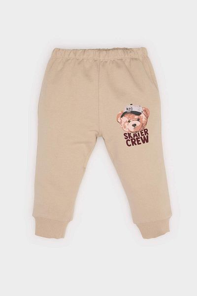 DeFacto Set de 2 pentru bebeluși băieți, tricou cu mânecă scurtă cu imprimeu urs, pantaloni de sport cu talie elastică E8529A525SP