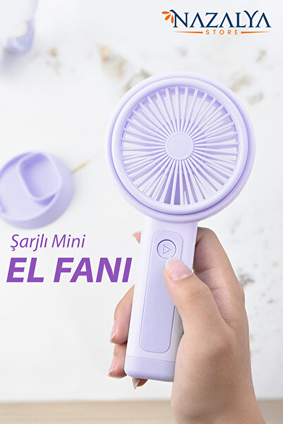 Nazalya Telefon Standlı Taşınabilir El Masa Fanı - Mini Vantilatör Masaüstü Ş...