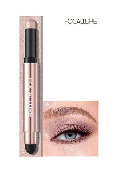 Focallure No Crease Eyeshadow Sticks Shimmer& Matte Eye Shadow Crayon Set with Blending Sponge Brush