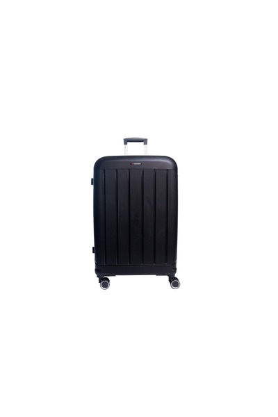 aventor AV101 large expandable trolley 75.5x50x30 cm polypropylene anti-theft zipper TSA, black
