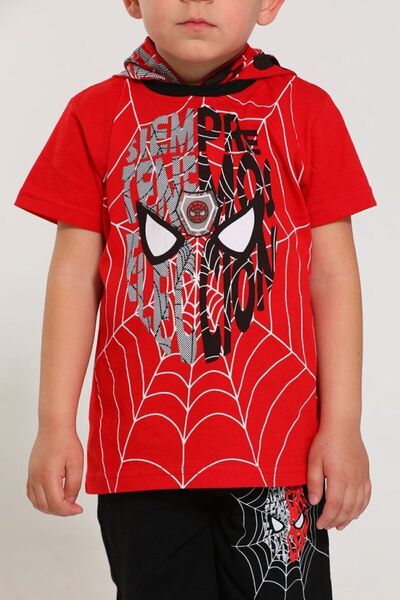 Gigas Licensed IlluminaTed Spider Capri ShorTs T-Shirt - Masked Spider Head