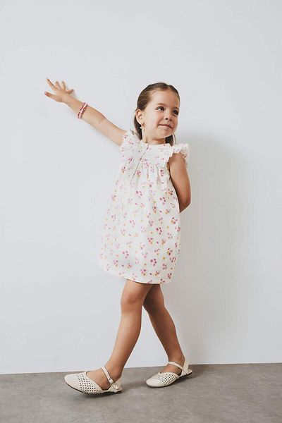 DeFacto Baby Girl Floral Short Sleeve Twill Summer Dress E5811A525Sm