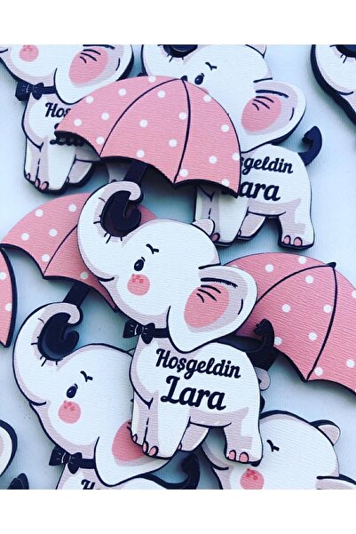 TUDESA DESIGN Bebek Çocuk Ahşap Baskı Magnet - 10 Adet