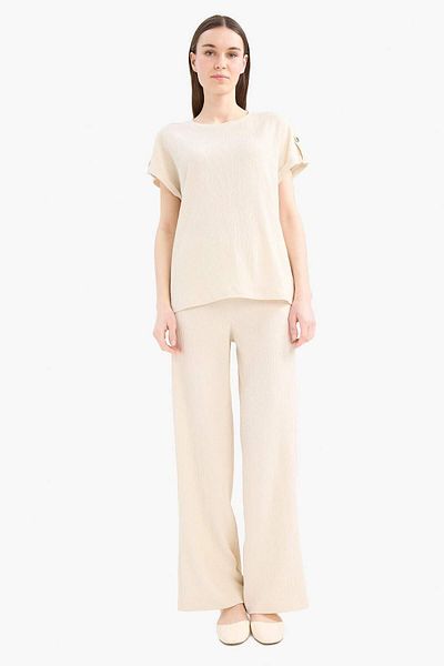 DeFacto Wrap-Around Pants Wide Leg Wide Wide Leg Stretchy Waisted C0200Ax25Sp
