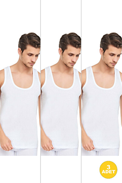 CENNETOĞLU عبوة رياضية اقتصادية للرجال مصنوعة من القطن بنسبة 100% باللون الأبيض