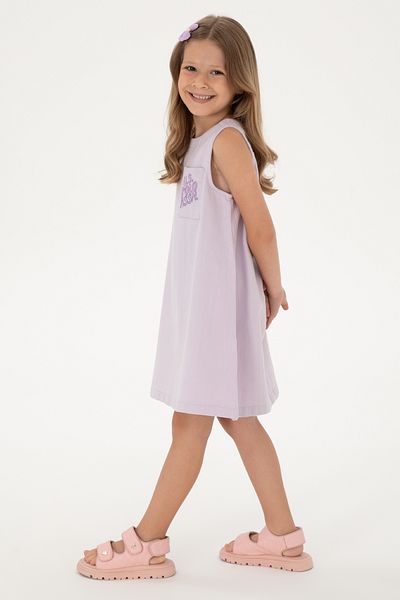 U.S. Polo Assn. Girls Lilac Crew Neck A-Form Woven Dress 50299309-Vr034