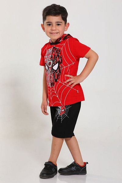 Gigas Licensed IlluminaTed Spider Capri ShorTs T-Shirt - Masked Spider Head