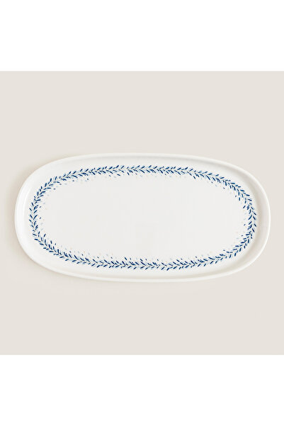 Chakra Pelion Kayık Servis Tabağı 30 Cm Mavi/Beyaz