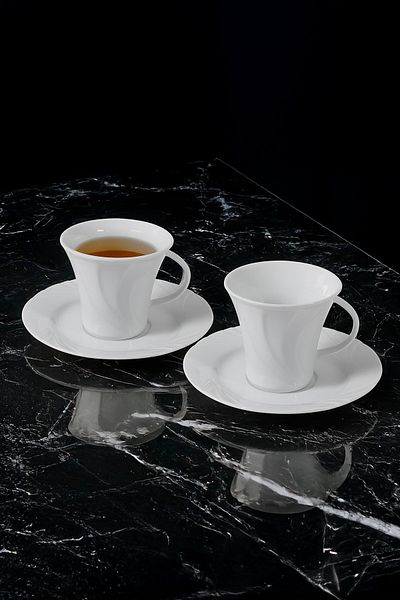 Güral Porselen Soprano 4 Pieces 2 Individuals Teacups