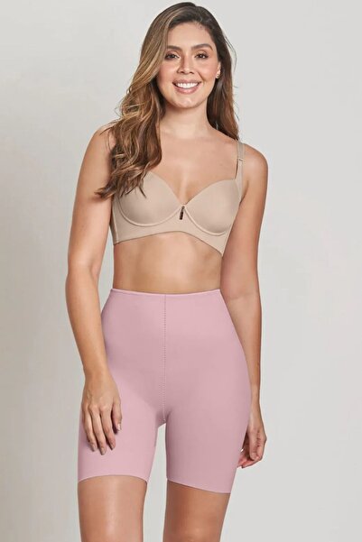 MİSTİRİK Anoky Model Dikişsiz Basen Ve İç Bacak Toparlayıcı Spor Şort Pudra Renk
