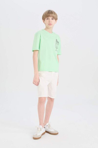 DeFacto Boy Oversize Wide Fit Crew Neck Printed Short Sleeve T-Shirt B6165A825Sm