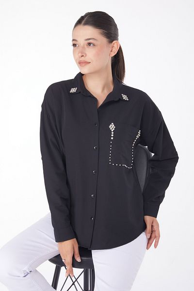 TOFİSA Stoned Shirt Black - 25909