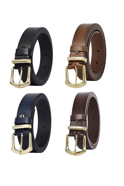 GoDeri 100% Genuine Leather Gold Buckle, Metal Bridge Set of 4 Women's Belt, 3 Cm=3pcs-3cm-kd-42-gold.tk