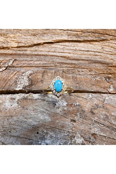 FasekGold Evlilik Teklifi Altın Yüzük - 14 Ayar Altın Vintage 0.80 Ct Turkuaz...