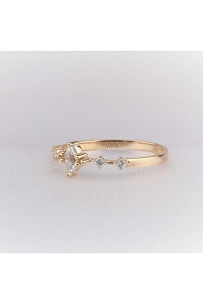 FasekGold 0.20 Crt Pırlanta Modeli Taşlı Love Evlilik Teklifi 14 Ayar Sarı Al...