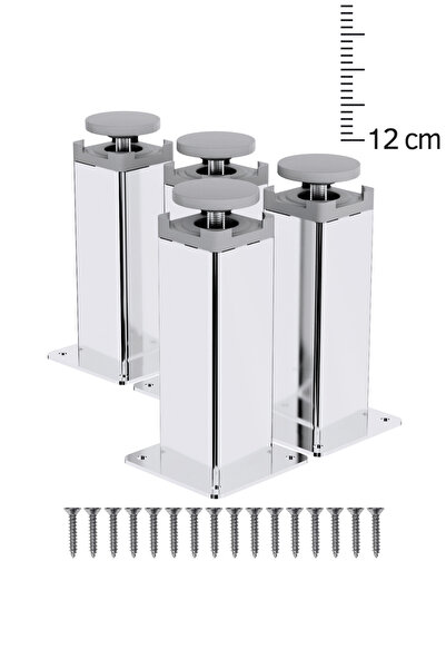 wooden lane studio Metal Mobilya Ayağı 12 Cm Ayna Krom 4’lü Set – 40x40 Kare ...