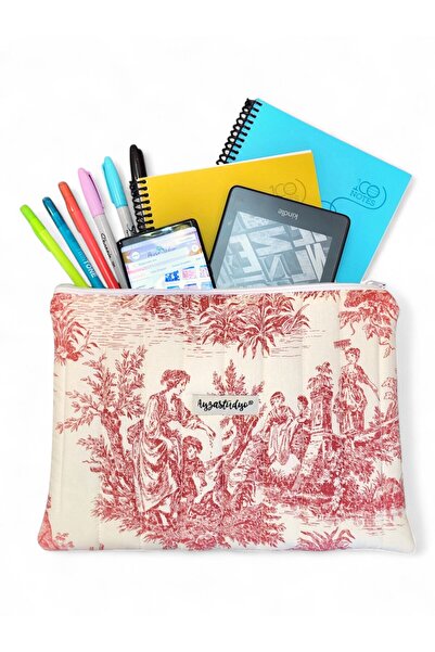 Ayza Stüdyo Defter ve Kırtasiye Malzemeleri İçin Desenli Pofuduk Organizer Ça...