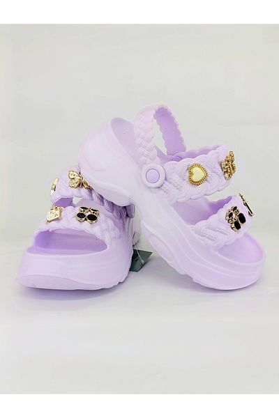 Sonimix Γυναικείες παντόφλες Soft Lilac High Heel Stone Eva