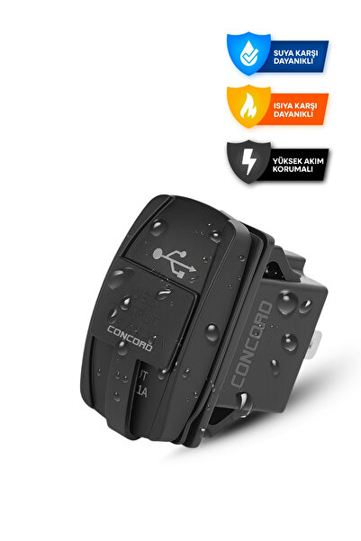 Concord CH-22 3.1A Çift USB 12-24V Marin Gömme Tip Araç Şarj Soketi
