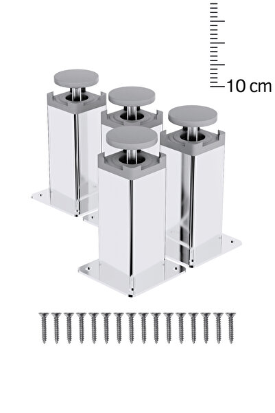 wooden lane studio Metal Mobilya Ayağı 10 Cm Ayna Krom 4’lü Set – 40x40 Kare ...