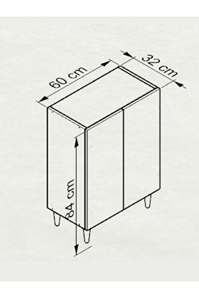 umondesign 4 Raflı 2 Kapaklı Ayakkabılık Çok Amaçlı Dolap Dekoratif Ayaklı Beyaz