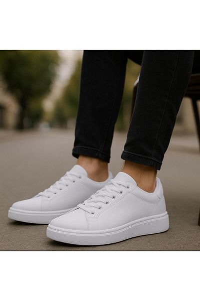 homiro Men's White Sole Lace-Up Sports Sneaker Shoes