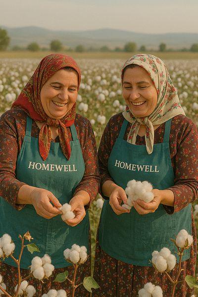 homewell وسادة سرير من القطن الخالص بنسبة 100%، متوافقة مع حرارة الجسم، مضادة للحساسية، ماسية لامعة