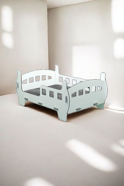Evene White Colored Large Cat Bed - Wooden Durable Crib Cot Model