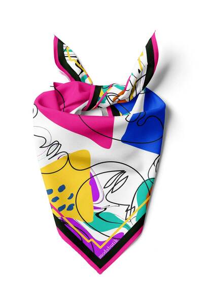 Modabutik B19 Kadın Silüet Desenli Bandana
